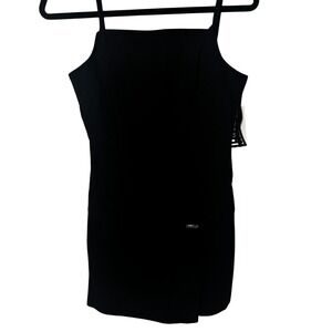 XOXO Juniors Size 5 Black Mini Dress Straps Stretch Fitted Party Cocktail NWT‎